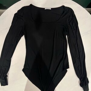 Mangopop Black Scoop Neck Bodysuit